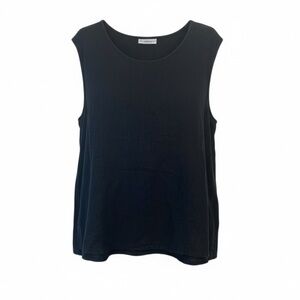 bryn Walker 100% linen, black sleeveless top, loose fitting